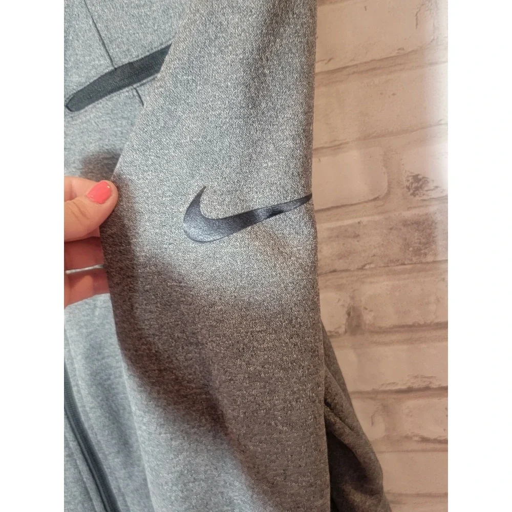 Nike XL Basketball Dri-Fit Charcoal Black Mesh‎ Zippered Pockets Full Zip Jacket